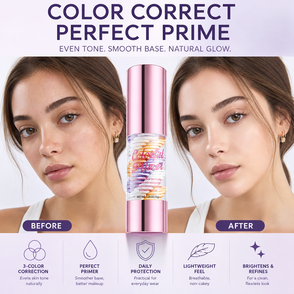 Blur Pores & Redness Instantly! 3-in-1 Color-Correcting Primer