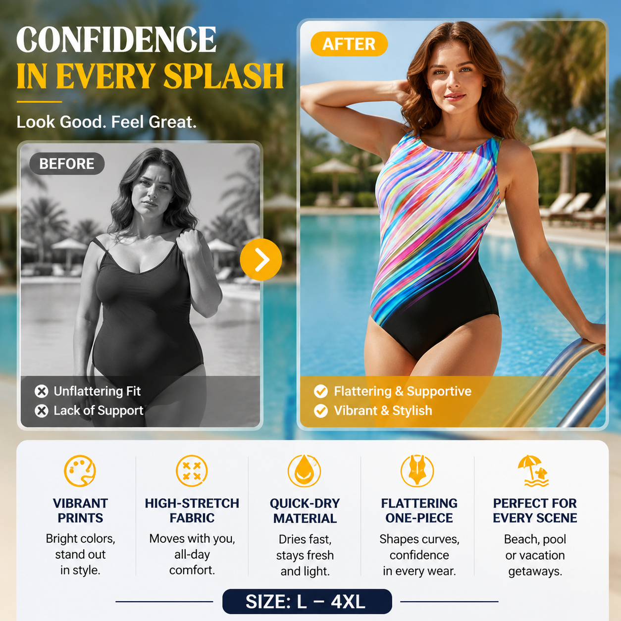 🏖️Summer Hot Sale 50% OFF🏝️Women's Printed One-Piece Swimsuit🩱