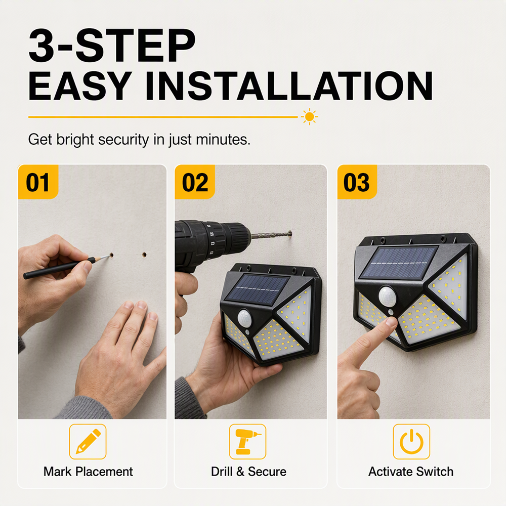 Light Up Gardens Instantly! 140-LED Motion Sensor Solar Wall Lamp
