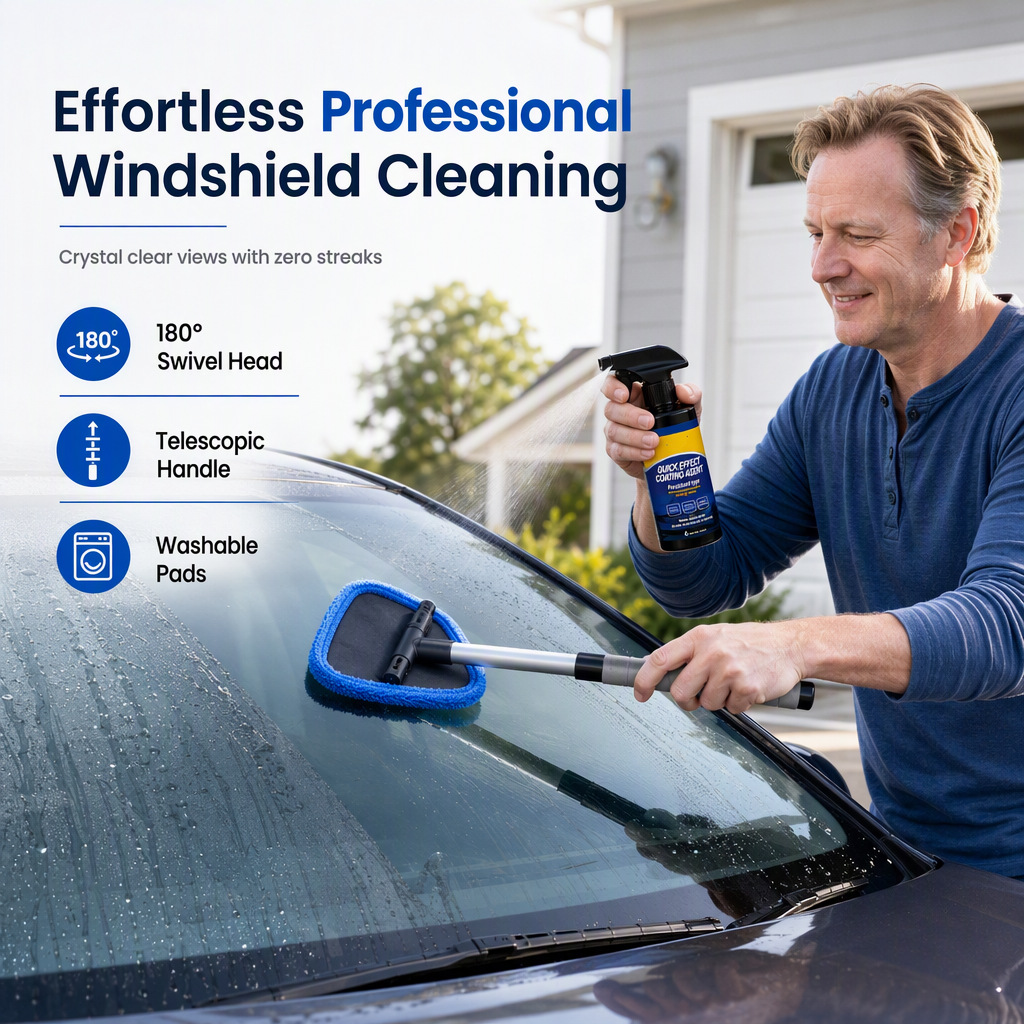 Clean Both Sides Instantly! Magnetic Windshield Cleaning Kit
