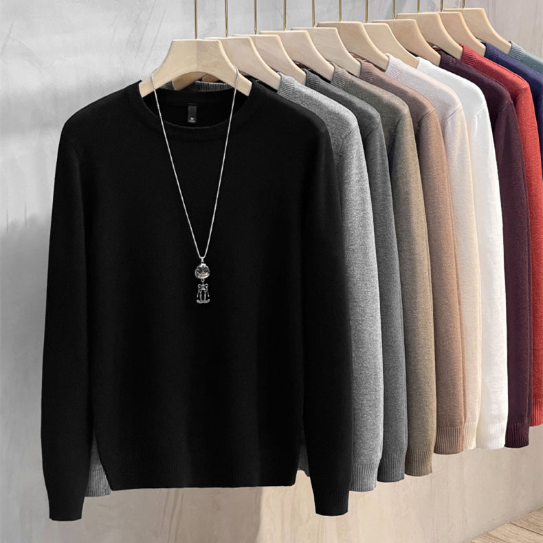 🔥2026 Hot Sale 50% Off🔥Plain knitted basic crew neck shirt for men