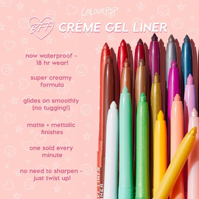 BUY 1 GET 1 FREE💕ColourPop® Creme Gel Liner - Waterproof 18HR Longevity Super Creamy Matte Smooth Gel Eyeliner for Easy Blending & Super Pigmented Shades 0.2g
