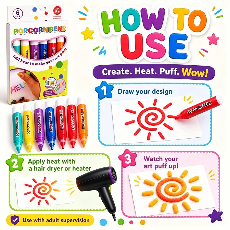 💥LAST DAY 50% OFF!🎁🔮Magic Pen – DIY Bubble Popcorn Drawing Pens
