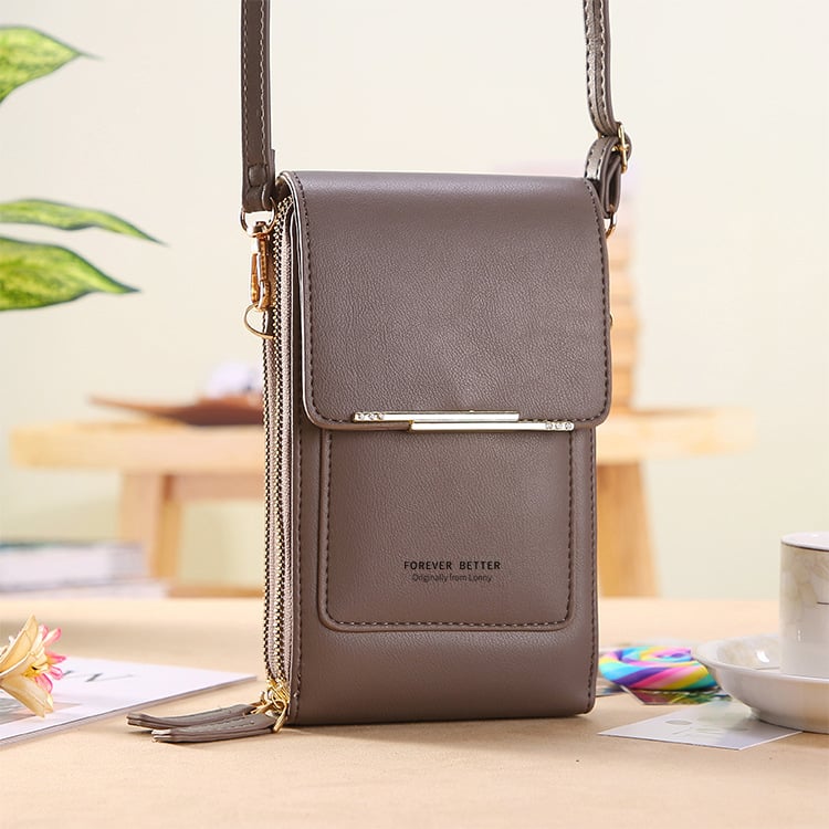 Use Your Phone Hands-Free! Touchscreen No-Dig Crossbody Wallet