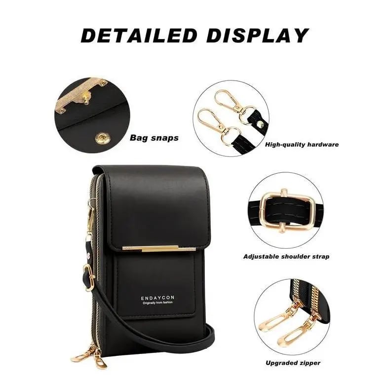 Use Your Phone Hands-Free! Touchscreen No-Dig Crossbody Wallet