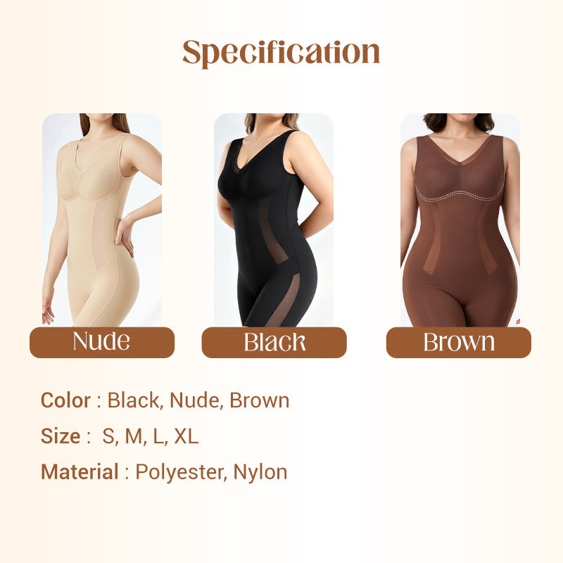 Thoughtful Rear-Removal Design✅Tummy Tuck & Hip Lift Traceless One-piece Shapewear