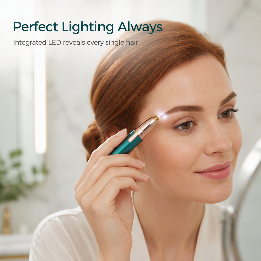 Pen-Style Eyebrow Trimmer – LED Precision & Painless Grooming
