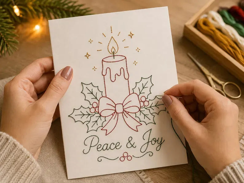 Stitch Christmas Cards Instantly! Beginner DIY Embroidery Kit