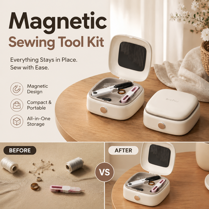 Repair Rips & Buttons Instantly! Portable Magnetic Sewing Kit