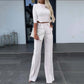 🔥Flash Sale💖Women's Elegant Crop Top & Wide-Leg Pants Set👖