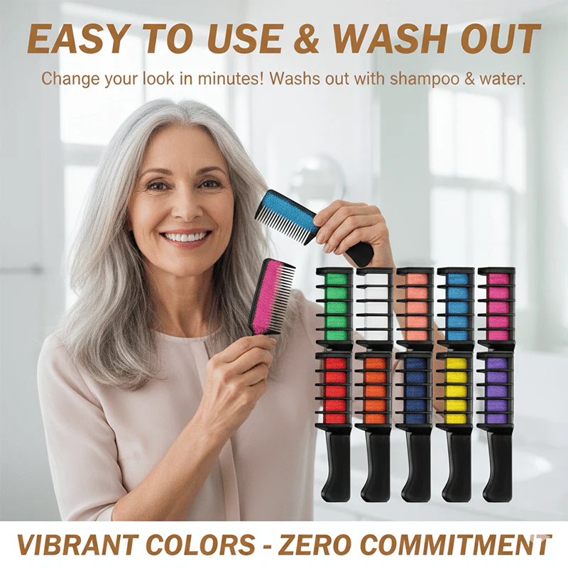 Color Hair Instantly! No-Stain 10-Piece Hair Chalk Set