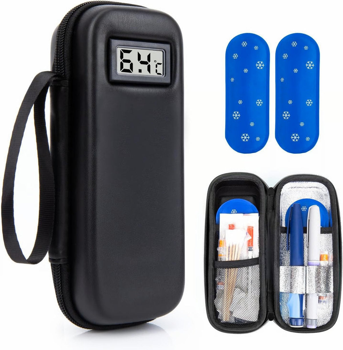 Keep Meds Cool Instantly! No-Worry Temp-Display Travel Case
