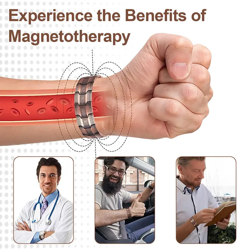 Magnex™ Copper Magnetic Bracelet – 3-Row Support for Joint Comfort