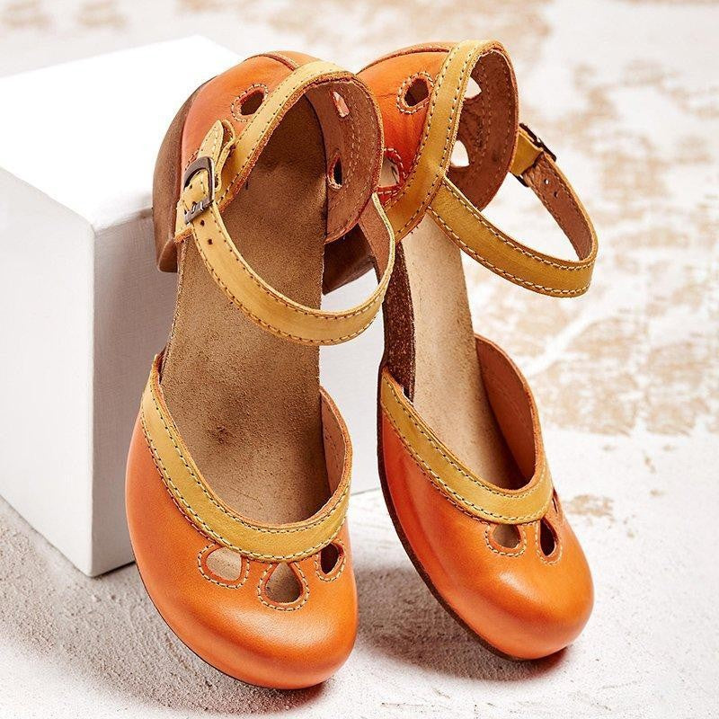 RETRO BLOCK HEEL SANDALS
