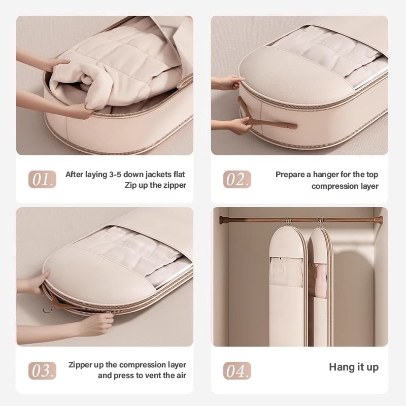 🔥New Hot Selling❤️‍🔥2025 Space Saving Hanging Garment Bag with Self Compression Zipper