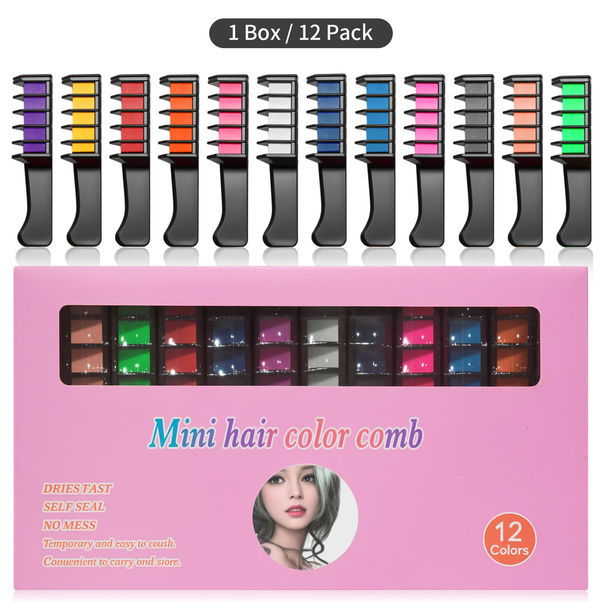 Color Hair Instantly! No-Stain 10-Piece Hair Chalk Set