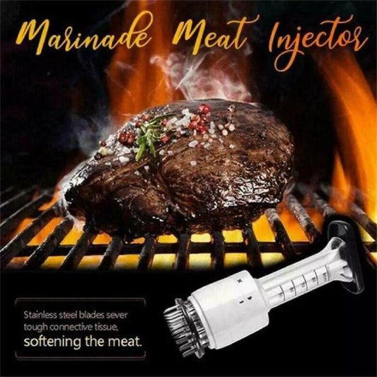 Flavor Meat Instantly! 3-Needle Stainless Steel Marinade Injector