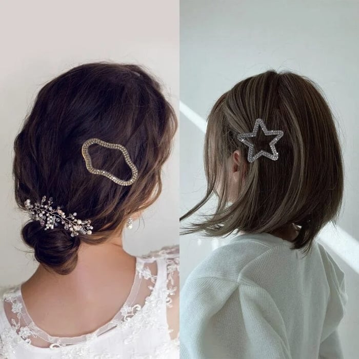 🔥Rhinestone Bling Snap Hair Clip Barrettes