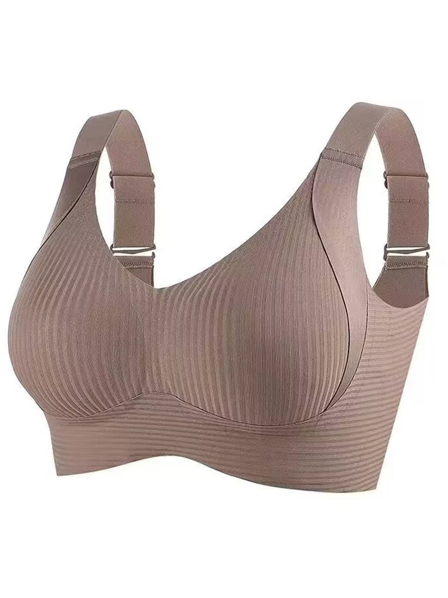 💕 Buy More Save More 💕 Subtle Striped Seamless Bra with W-Support – Comfort & Style!