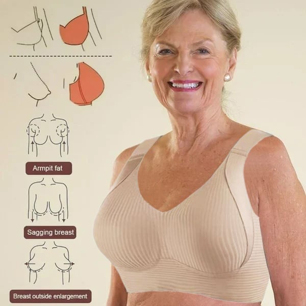 💕 Buy More Save More 💕 Subtle Striped Seamless Bra with W-Support – Comfort & Style!