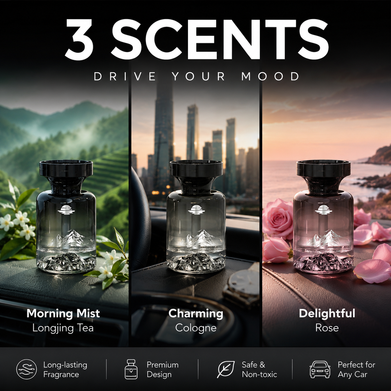 🚗 50% OFF NOW! 🌿 Long-Lasting Car Air Freshener – Natural plant extracts & eliminates smoke – Weeks of freshness, mountain design – perfect for pet owners or daily commuters 💨✨