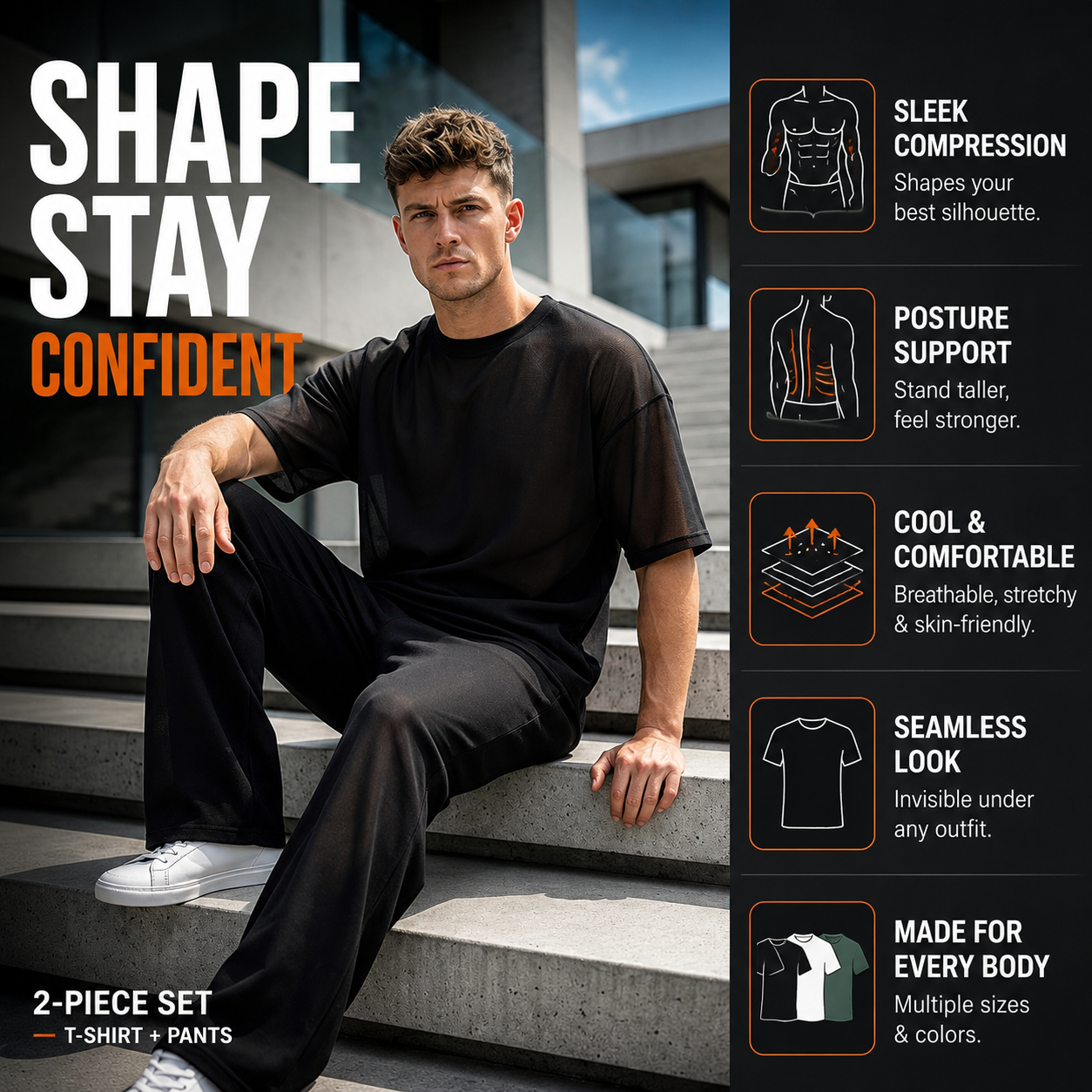 🔥Last Day Sale 50% OFF⏰👔Men's T-Shirt & Wide-Leg Pants 2-Piece Set🎁