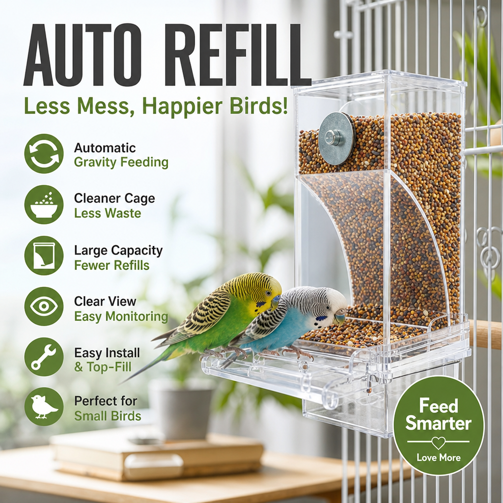Keep Cages Clean Instantly! No-Mess Automatic Bird Feeder