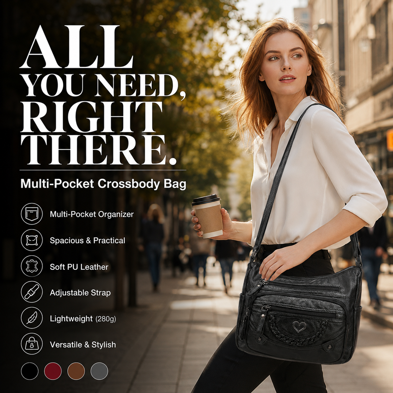 💐50% OFF! 🔥🎁Women's Soft PU Crossbody Bag – Multiple Pockets for Perfect Organization 👜🔑【Limited Offer】