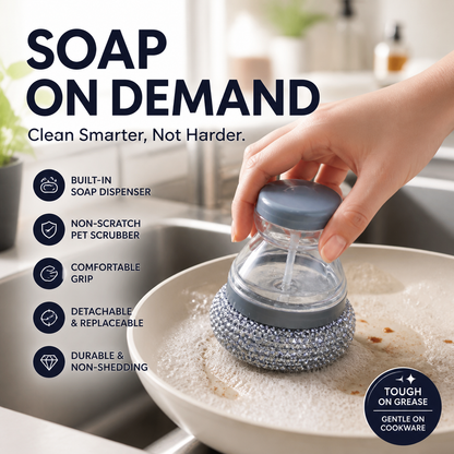 🥳HOT SALE🥳💞10K+ SOLD! Scrub Grease Instantly! No-Scratch Built-In Soap Dish Brush
