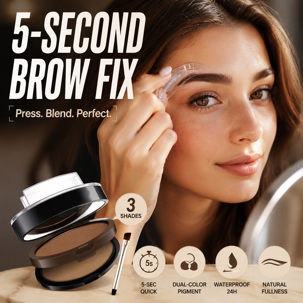 60K+ SOLD!🥳Adjustable Eyebrow Stamp – Two‑color brow powder, waterproof & smudge‑proof. Natural, full brows in seconds! 💕🎀