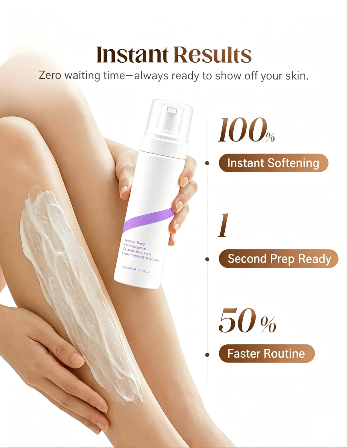 ❤️Pain‑Free Bikini Hair Removal Cream, Hypoallergenic for Sensitive Skin, Aloe Hyaluronic Acid Citrus Scent, Men & Women