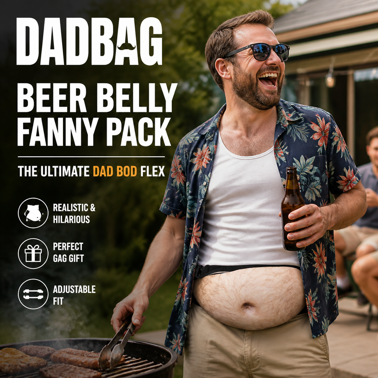 Prank Any Party Instantly! No-Fade Realistic Dad Bod Waist Bag