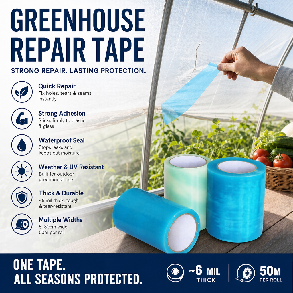 Repair Greenhouse Film Instantly! Heavy-Duty Waterproof PE Tape