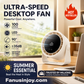 100-Speed Desk Fan – Stepless, Quiet & Dual-Use Design