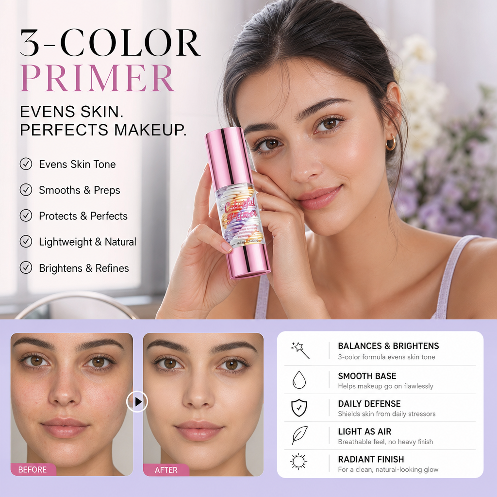Blur Pores & Redness Instantly! 3-in-1 Color-Correcting Primer