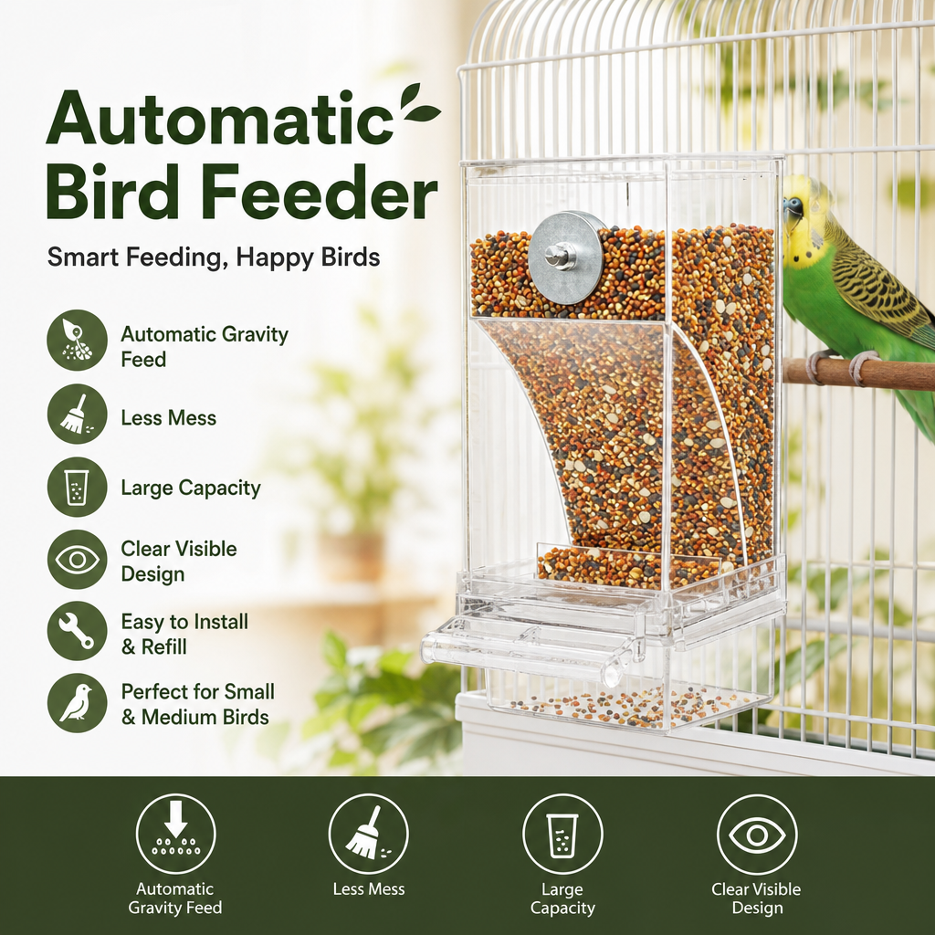 Keep Cages Clean Instantly! No-Mess Automatic Bird Feeder