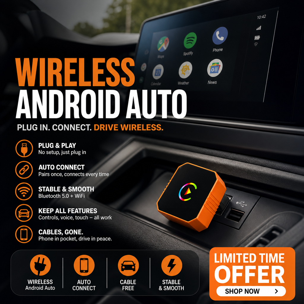 Go Wireless Instantly! Bluetooth 5.0 Android Auto Adapter