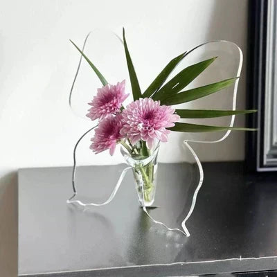 Display Flowers Artfully Instantly! Transparent Butterfly Vase
