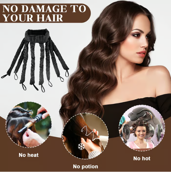 Curl Hair Without Heat Instantly! Octopus Curler Headband