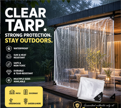 Shield Any Space Instantly! No-Dark Heavy Duty Clear Tarp