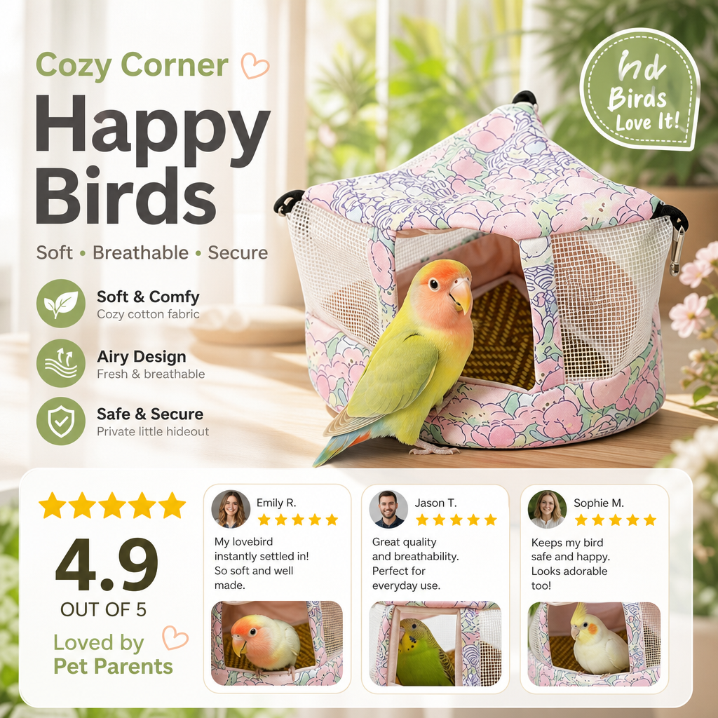 Cool Any Bird Instantly! No-Drill Breathable Mesh Hideaway