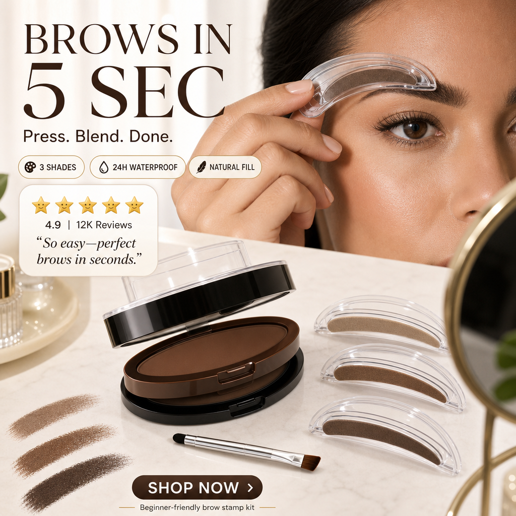 60K+ SOLD!🥳Adjustable Eyebrow Stamp – Two‑color brow powder, waterproof & smudge‑proof. Natural, full brows in seconds! 💕🎀