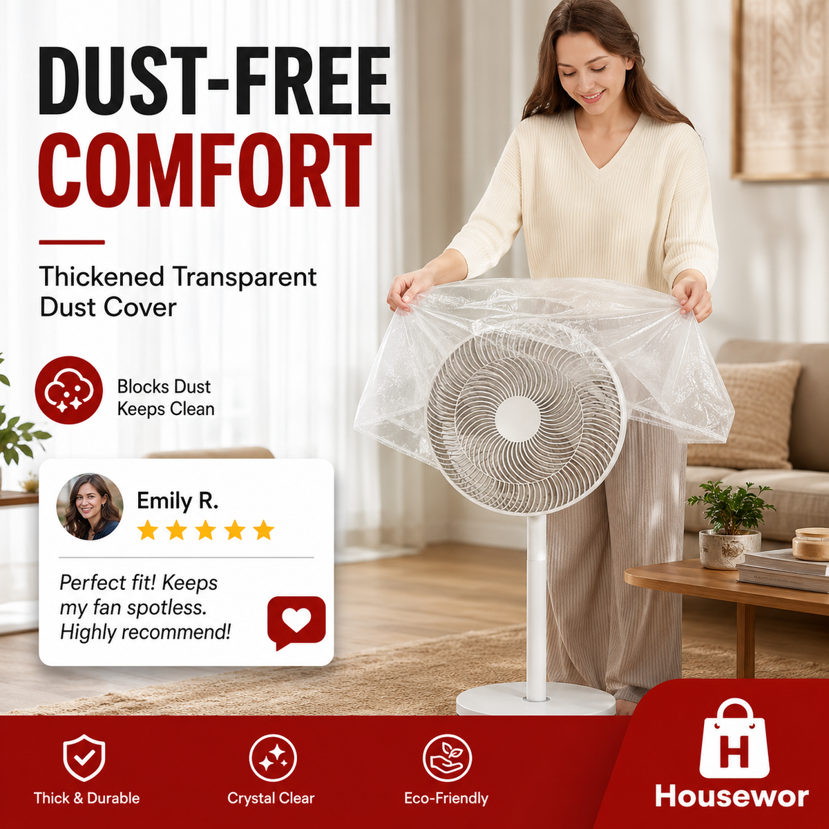 Keep Appliances Dust-Free Instantly! Stretchable Clear Dust Cover
