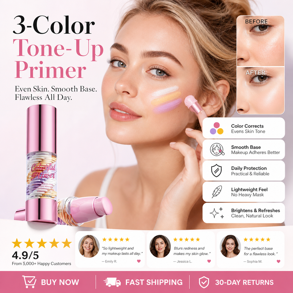Blur Pores & Redness Instantly! 3-in-1 Color-Correcting Primer
