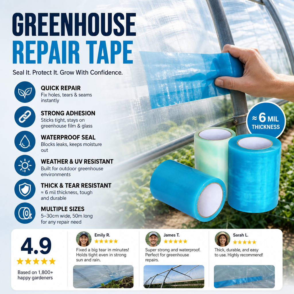 Repair Greenhouse Film Instantly! Heavy-Duty Waterproof PE Tape