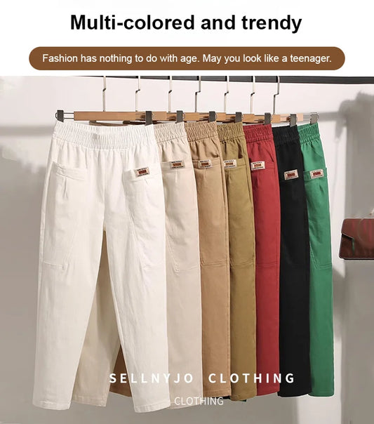 💝Women's Elastic Waist Cotton Pants