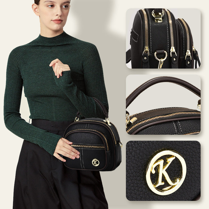 ✨Classic Multifunctional Compartments Adjustable Wide Shoulder Strap PU Leather Crossbody Bag
