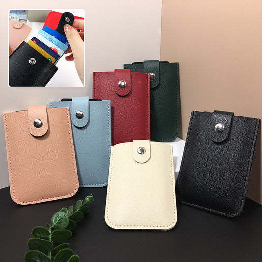 💥2026 Hot Sale🔥Multi-Card Holder – Holds 5 Cards + Cash, Snap Closure & Waterproof PU Leather💳✨