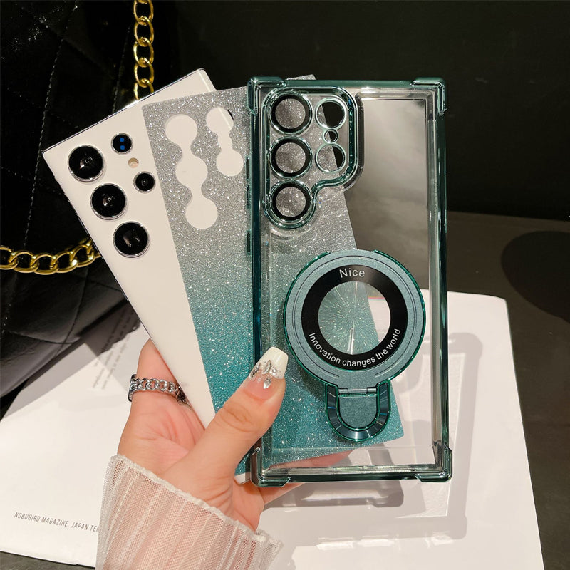 Magnetic Gradient Glitter Mobile Phone Cases for Samsung S22/23/24