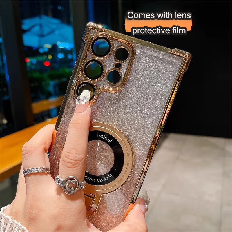 Magnetic Gradient Glitter Mobile Phone Cases for Samsung S22/23/24